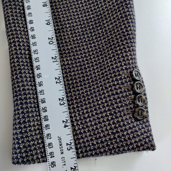 HUGO BOSS Blazer Mens Size 40L Black Brown Einstein Wool Sport Coat Houndstooth - Picture 10 of 11